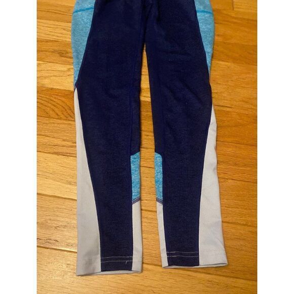 Tek Gear, women's blue color blocked elastic waist athletic leggings size small - Picture 2 of 8